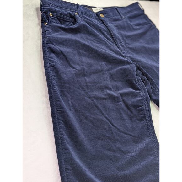 John Blair Navy Flat Front Straight Leg Corduroy Pants 36W 29L w/Elastic Waist - Picture 3 of 10